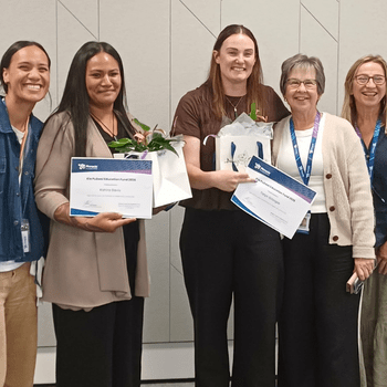 Kahira and Taryn with colleagues from left to right: Rima Grant, programme support, Simone Schuil and Tracey Bates, mobile health nurses.
